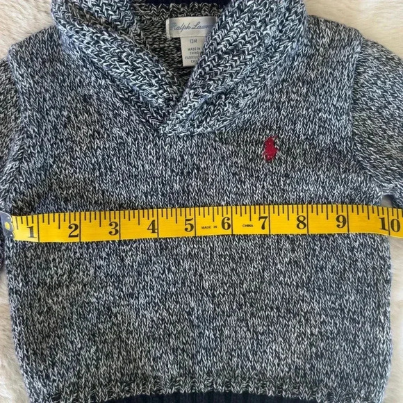 Ralph Lauren kids | newborn size 12m black and white knitted warm sweater - Picture 7 of 9